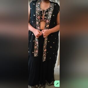 Indo Western Dress Choli Plazzo N Shrug Lehenga